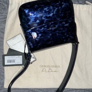 Giorgio Armani metallic blue handbag